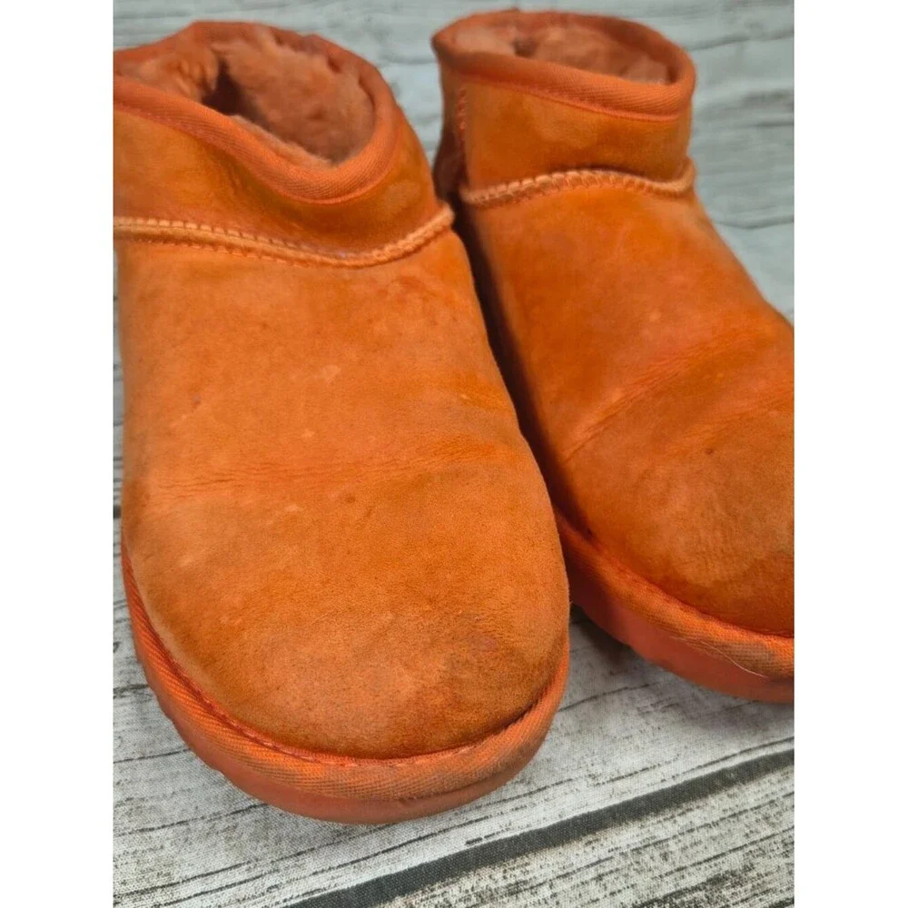 UGG Classic Ultra Mini Ankle Boots Orange Women Size 8